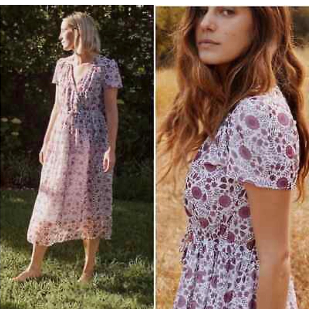 Christy Dawn, The Dawn Dress in Gooseberry Floral, Purple, size M